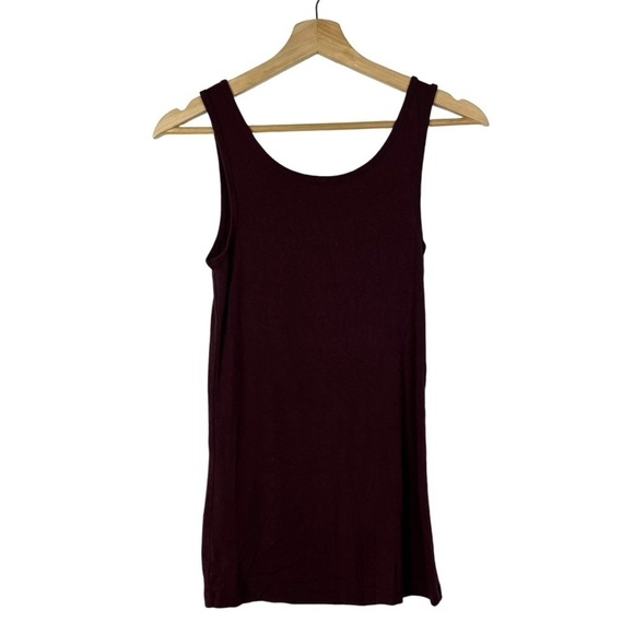 Mossimo Burgundy Red Scoop Neck Fitted Tank Top M - Picture 2 of 4